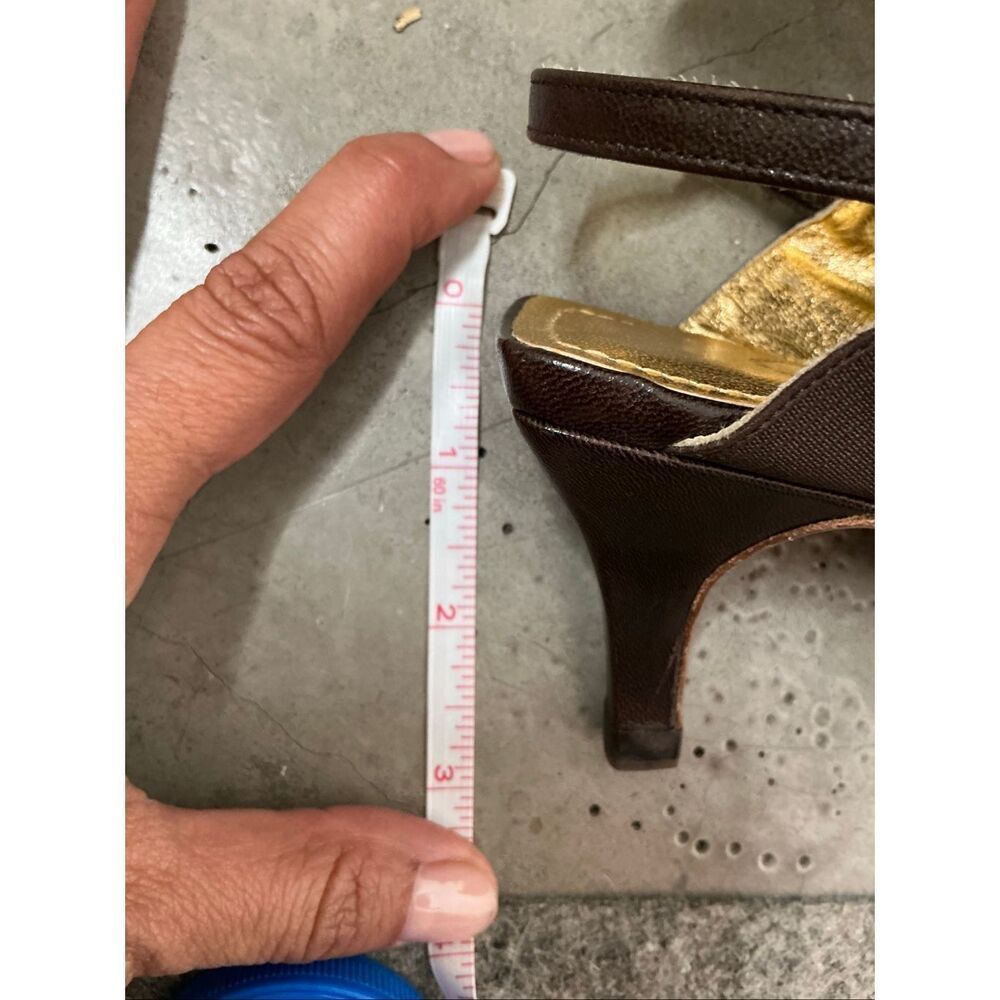 Chanel Open Toe Sandal Heels in Gold and Brown Size 35.5/36 - Picture 9 of 9